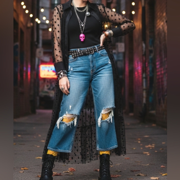 ZARA Black Sheer Polka Dot Tiered Midi Dress - Size S - Picture 10 of 10